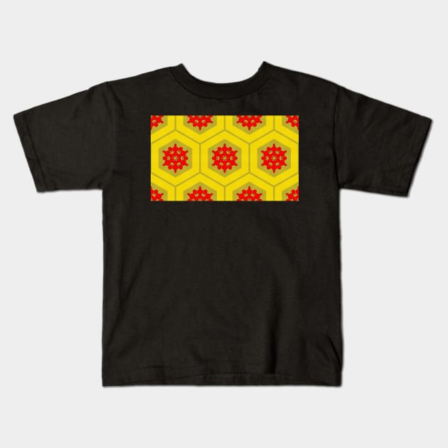 bright colorful retro geometrical art pattern Kids T-Shirt by pauloneill-art